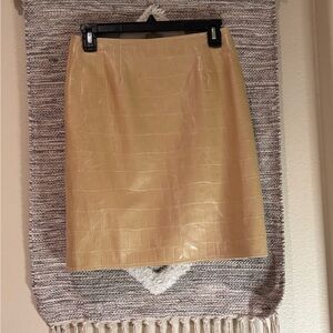 Vintage Cache Tan Leather Mini Skirt